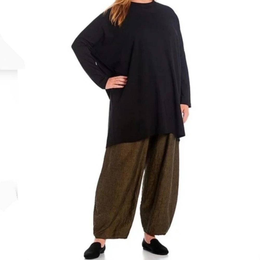 Modal Bryn Walker Mid Weight Ponti Damien Black Tunic Oversize Lagenlook 3X